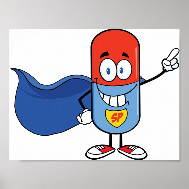 Super Piller Tecknad Hjälte Karaktär Poster (Framsidan)