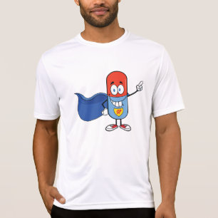 Super Piller Tecknad Hjälte Karaktär T Shirt