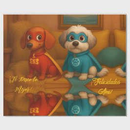 🐾 Super Pinis en Acción – Papel de Regalo Presentpapper