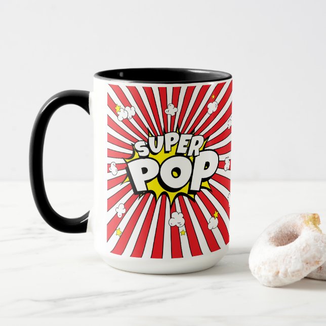 SUPER POP! Comic Book Pop Art Fun Pun Dad  Mugg (Med munk)