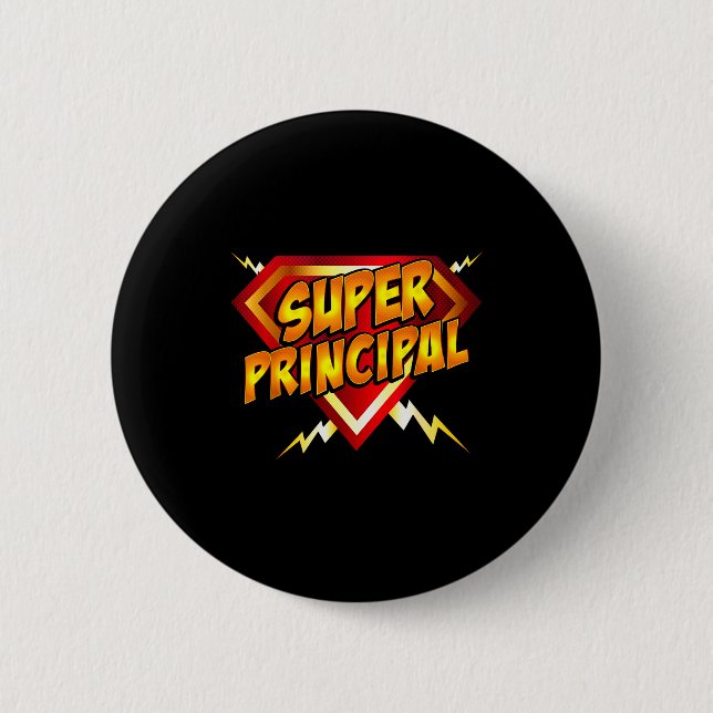 Super Principal Back To School Educational Superhe Knapp (Framsida)