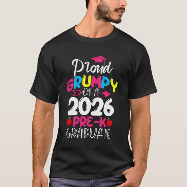 Super Proud Pre-K Grumpy 2026 Graduate School Last T Shirt (Framsida)
