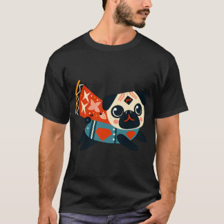 Super Pug Hund Hero Kraft - skandinavisk folkkonst T Shirt