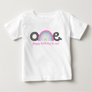 Super Rainbow Flickas 1-årsfest Söt EN T Shirt