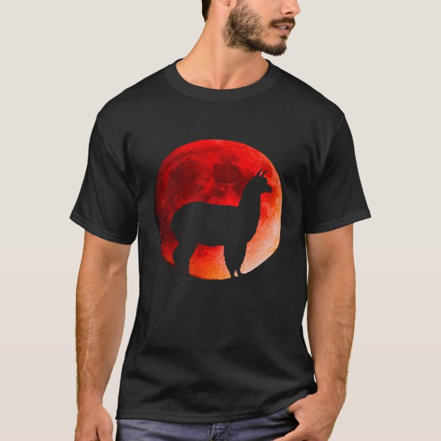 Super Red Blood Moon Lunar Eclipse Llama Kostym T Shirt (Framsida)