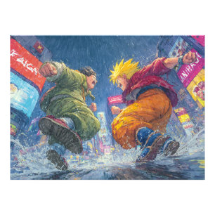 Super Saiyan Goku Episk Regn Strid Fototryck