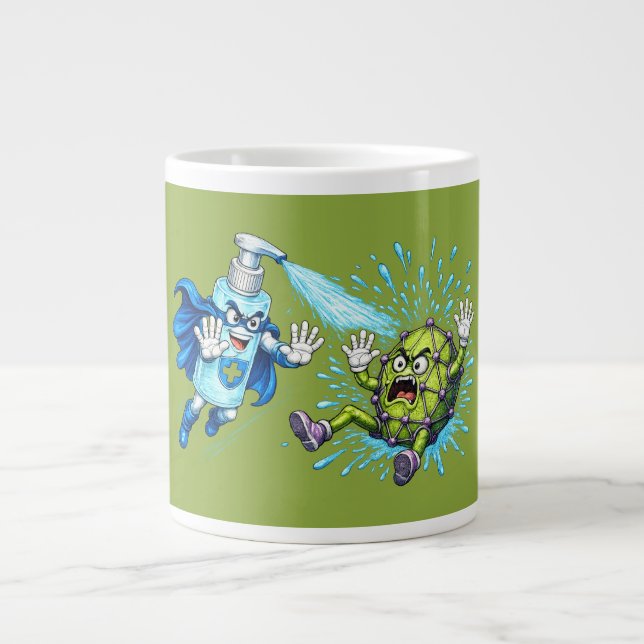 Super Sanitizer vs. Germ Monster  Jumbo Mugg (Framsidan)