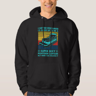 Super Sexig Ponton Kapten Pappa Alltid Kapten Båt Hoodie