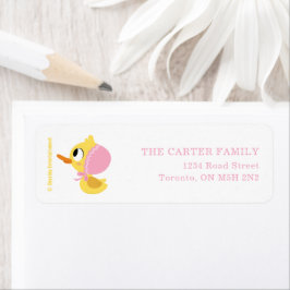 Super Simple | 5 Little Ducks Girl Baby Shower Returadress Etikett