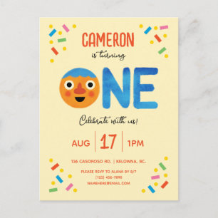 Super Simple Noodle & Pals Konfetti 1-årsdag Vykort