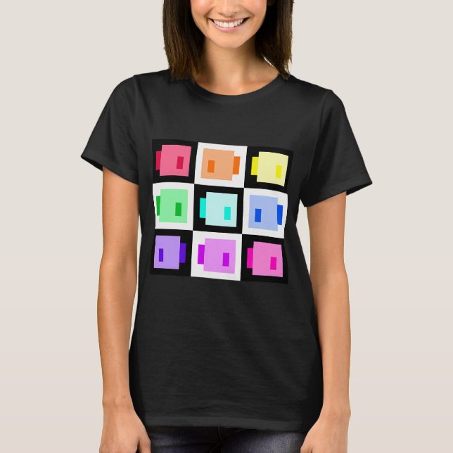 Super Simple Pixel Fishies, Rainbow T Shirt (Framsida)