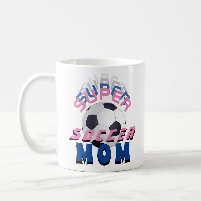 Super Soccer Mamma Fotboll Sportig Mor Kaffemugg (Vänster)