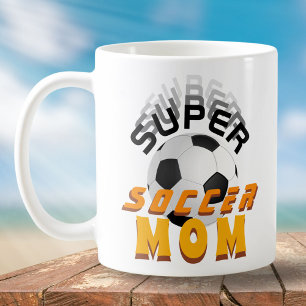 Super Soccer Mamma Fotboll Sportig Mor Kaffemugg