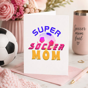 Super Soccer Mamma Fotboll Sportig Mors Dag Kort