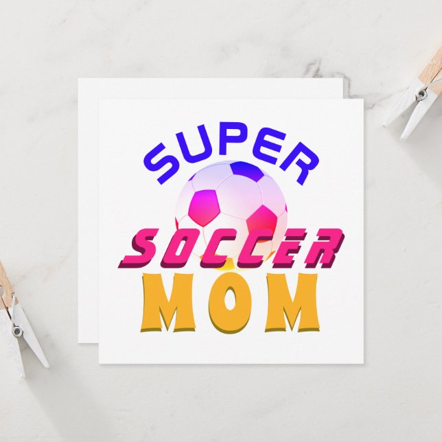Super Soccer Mamma Fotboll Sportig Mors Dag Kort (Fram/Back In Situ)