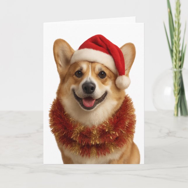 Super söt Corgi julkort Kort (Framsida)