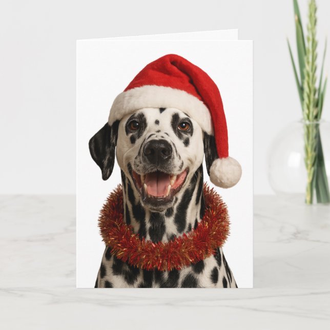 Super söt Dalmation julkort Kort (Framsida)
