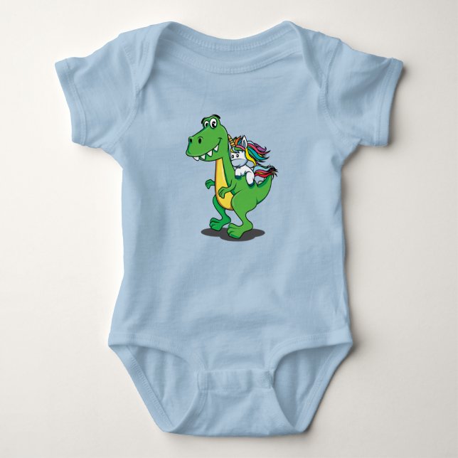 Super söt dinosaurie enhörning t shirt (Framsida)