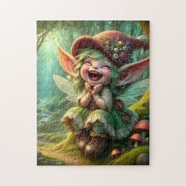 Super söt lycklig Pixie Pussel (Vertikal)