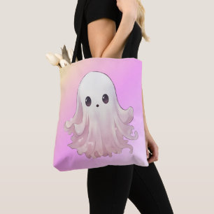 Super söt rosa spökhalloween tygkasse