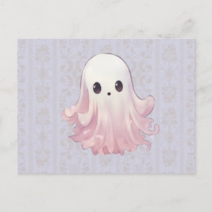 Super Söt Spök Blå och Guld Halloween Helg Vykort