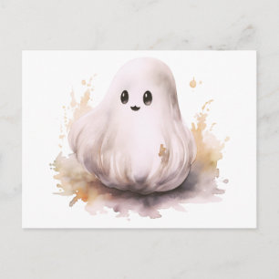 Super Söt Tjock Spöke Halloween Helg Vykort