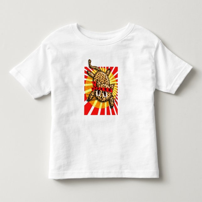 Super söta anime leopard kattunge tee shirt (Framsida)