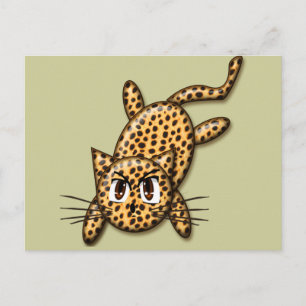 Super söta anime leopard kattunge vykort