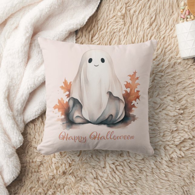 Super söta höstlöv God Halloween Kudde (Filt)