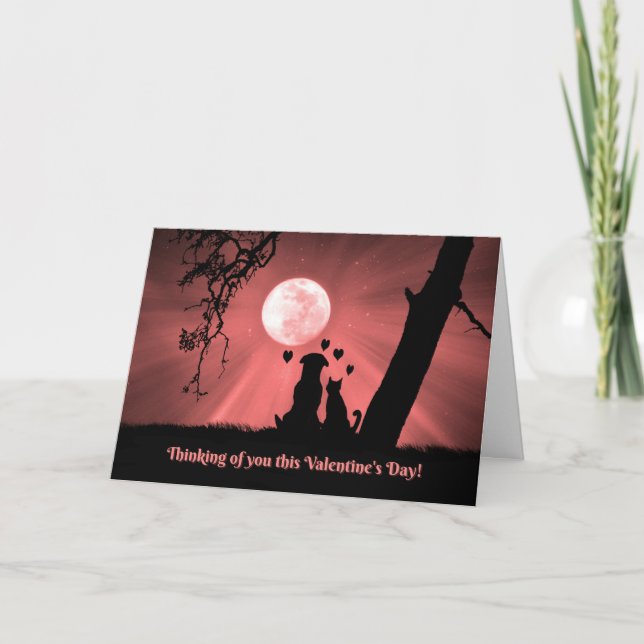 Super söta hund och katt allmäna glada Alla hjärta Kort (Framsida)