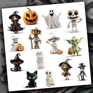 Super söta spöklika Halloween Klistermärken
