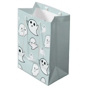 Super söta vita spöken Ljusblå Halloween