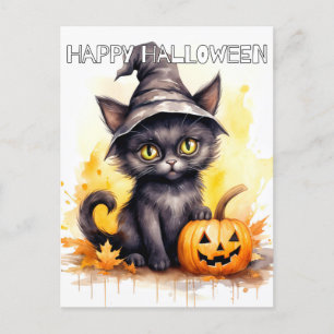 Super sött litet Halloween-kattunge Vykort