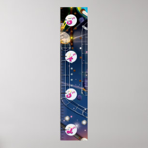 Super Space Flippermaskintillväxtdiagram. Poster