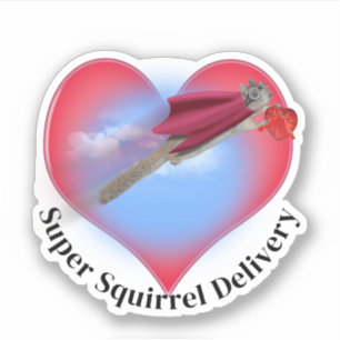 Super Squirrel Leverans Alla hjärtans dag Klistermärken