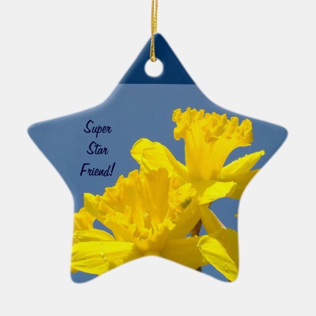 Super Star Vän! prydnader Narcissblommor Julgransprydnad Keramik (Framsidan)