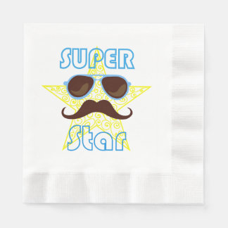 Super Star with sunglasses and mustache Pappersservett
