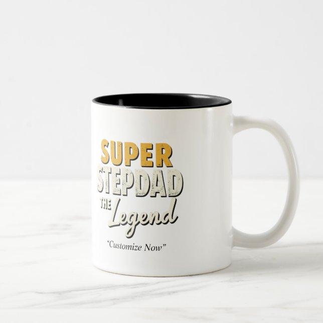 Super Step Dad the Legend Mug – Custom Gift Två-Tonad Mugg (Höger)