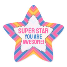 Super Stjärna Du är Fantastisk Stjärn Sticker