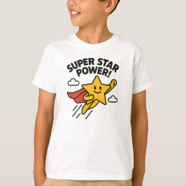 Super Stjärnkraft Söt Gul Hjälte Design T Shirt