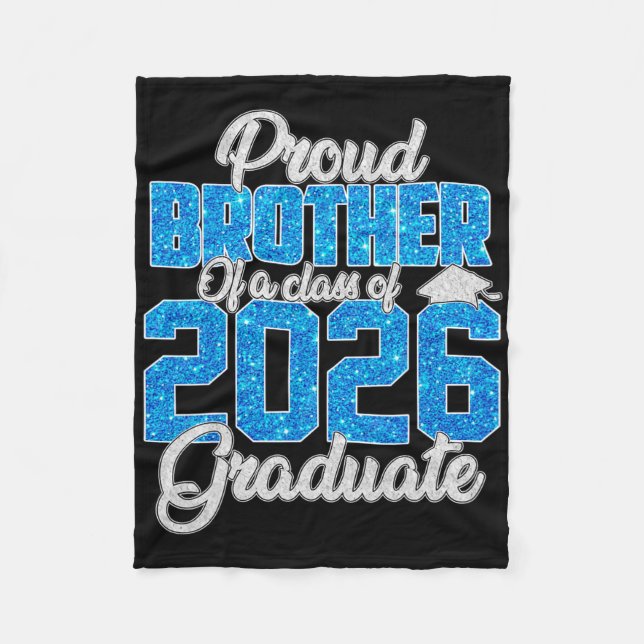 Super stolt bror till en 2026 examen-shirt bror fleecefilt (Framsidan)