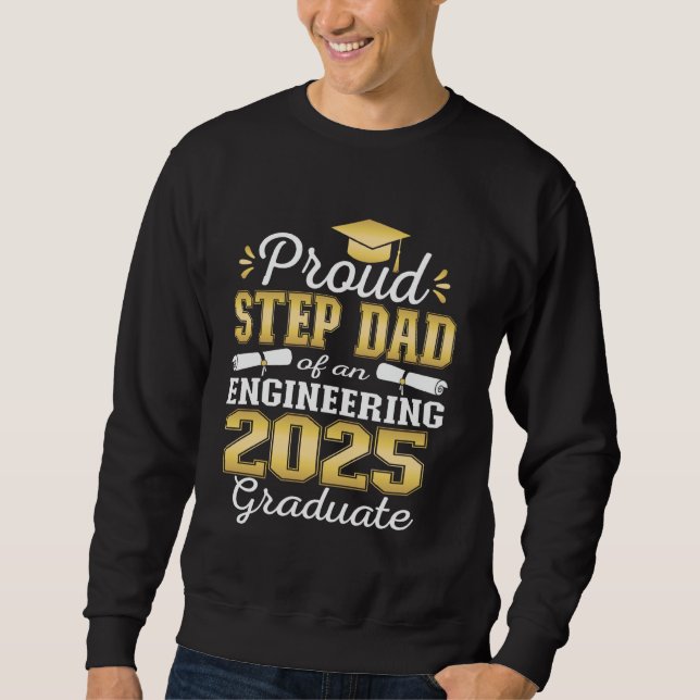 Super stolt styvfar till ingenjörsstudenten som to lång ärmad tröja (Framsida)