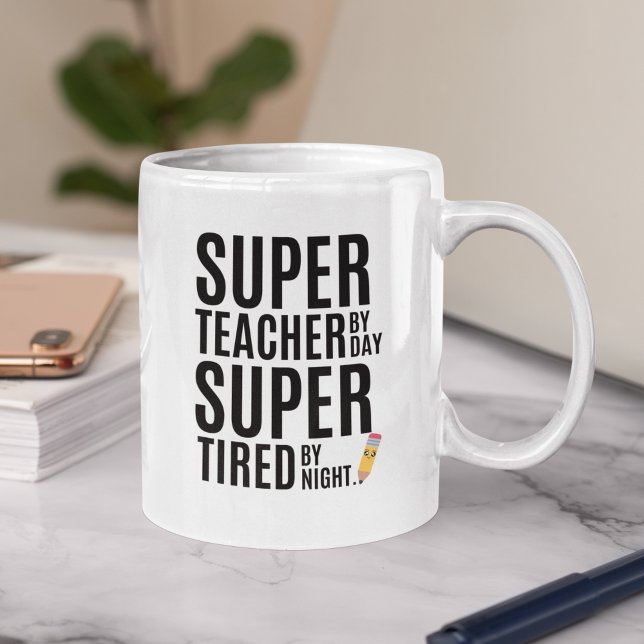 Super Teacher By Day Funny Teacher Kaffemugg (Skapare uppladdad)