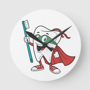 Super Tooth Hero   Rolig Tandklinik  Rund Klocka