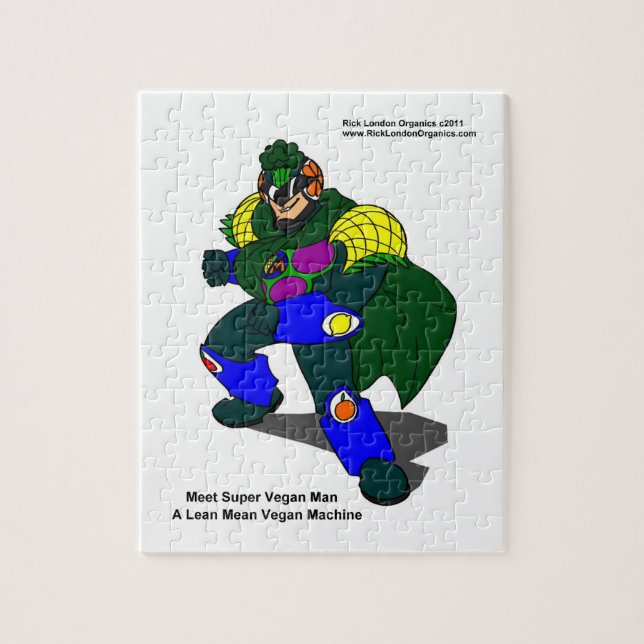 Super Vegan Man (Vår Maskot) Pussel (Vertikal)