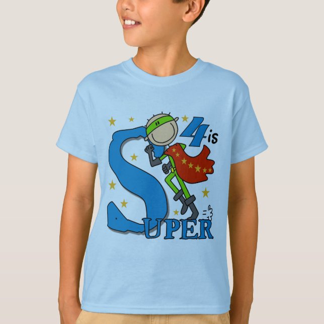 Superassistance Boy 4e födelsedagen Tshirts och Gi (Framsida)