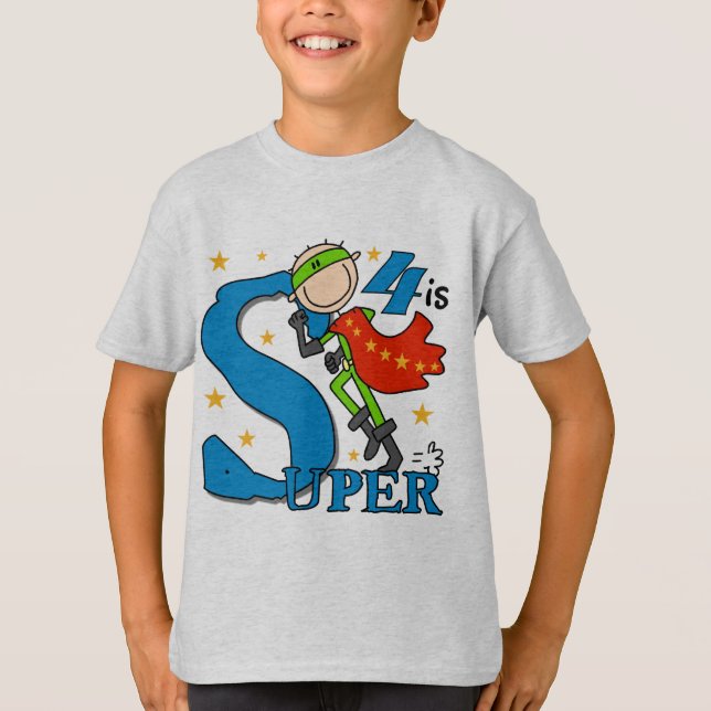 Superassistance Boy 4e födelsedagen Tshirts och Gi (Framsida)