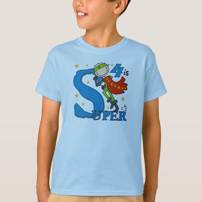 Superassistance Boy 4e födelsedagen Tshirts och Gi (Framsida)