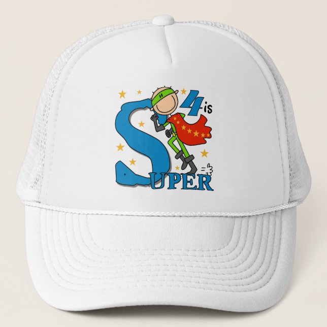 Superassistance Boy 4e födelsedagen Tshirts och Gi Keps (Framsida)
