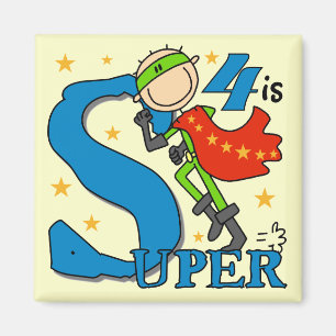 Superassistance Boy 4e födelsedagen Tshirts och Gi Magnet